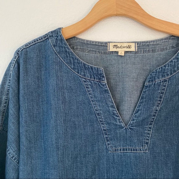 Madewell Lace-Up Denim Top - Picture 2 of 6